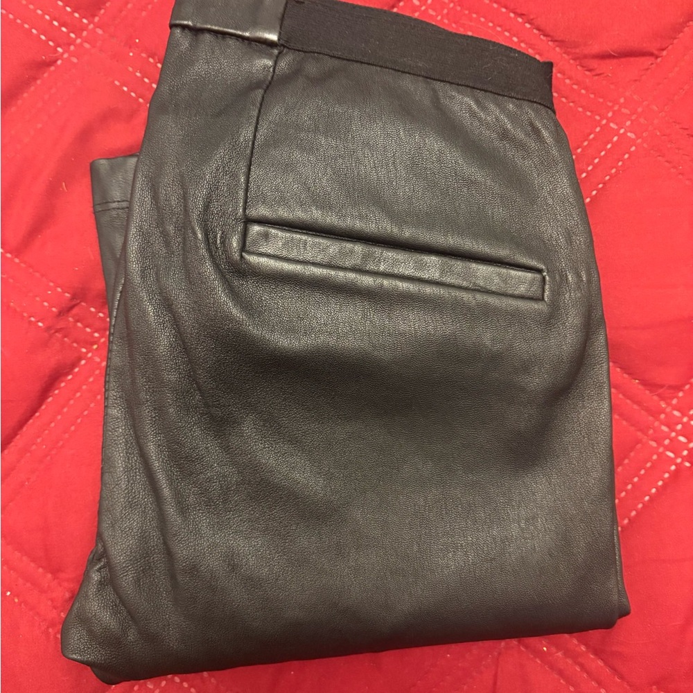 Helmut Lang Black Genuine Leather Trousers